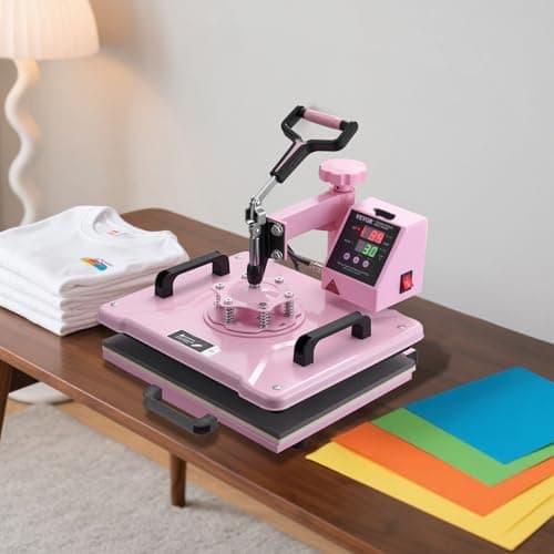 VEVOR Heat Press Machine 5 in 1 Combo with 30 OZ Tumbler Press & Hat Press, Slide Out 12x15 Inch Heat Press Sublimation Machine for T-Shirts, Hats Caps Tumblers Glass Cans Mugs, and Plates (Pink) - Image 8