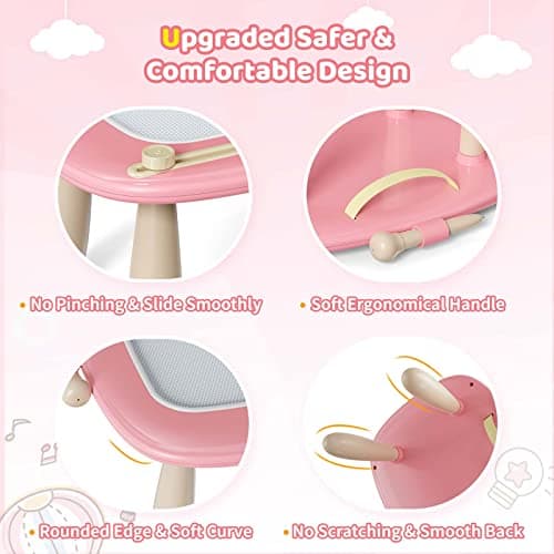 Kikidex Magnetic Drawing Board, Toddler Girl Toys for 1-2 Year Old, Doodle Board Pad Learning and Educational Toys for 1 2 3 Year Old Baby Kids Birthday Gift(Soft Pink) - Image 4
