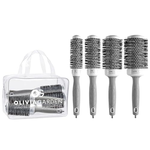 Amazon.com: Olivia Garden Ceramic + Ion Round Thermal Hair Brush - Not Electrical - Professional Blowout Brush for Normal to Thick Hair - 1" to 2 1/8 Diameter Barrel - White and Grey - CI-25,CI-35, CI-45, CI-55 : Beauty & Personal Care - Image 2