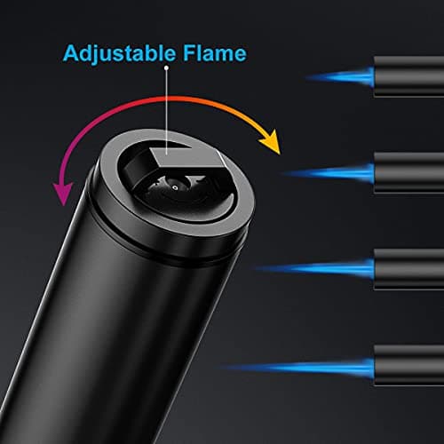Torch Lighters, 2 Pack, Butane Lighters, Adjustable Jet Flame Torch Lighters, Wind Resistant Butane Refillable Gas Torch Lighter Long Lighter for Camping Candle Grill BBQ Fireworks (Gas Not Included) - Image 3