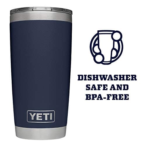 YETI Rambler 20 oz Tumbler, Stainless Steel, Vacuum Insulated with MagSlider Lid, Navy - Image 3