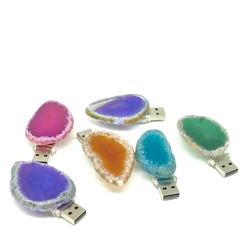 Agate Crystal USB Night Light - Unique Home Decor Hallway Lamp with Crystal Design - Perfect Nightlight for Toilet, Kitchen, and Bedroom (purple agate)