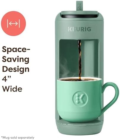 Keurig K-Mini Mate Single Serve K-Cup Pod Coffee Maker, Brews Up to 12 oz Cup, Compact Portable Coffee Machine for Small Spaces, Great for Dorms & Offices, Glamping Green - Image 3