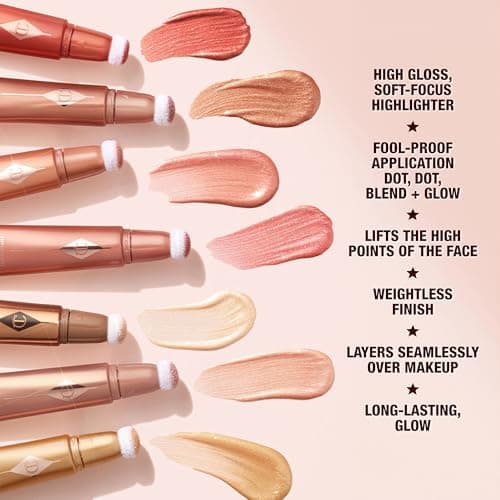 Charlotte Tilbury Glowgasm Beauty Light Wand Liquid Highlighter Makeup - Soft-Focus Pink Highlighter & Blush for Cheeks - Pearlescent, Weightless Radiant Finish - Pinkgasm - Image 3
