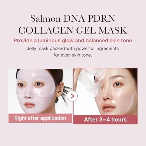medicube Salmon DNA PDRN pink collagen jelly gel mask | overnight face mask for glass glow skin- elasticity, hydrating, firming and moisturizing | korean skincare, 28g, 4ea - Image 4