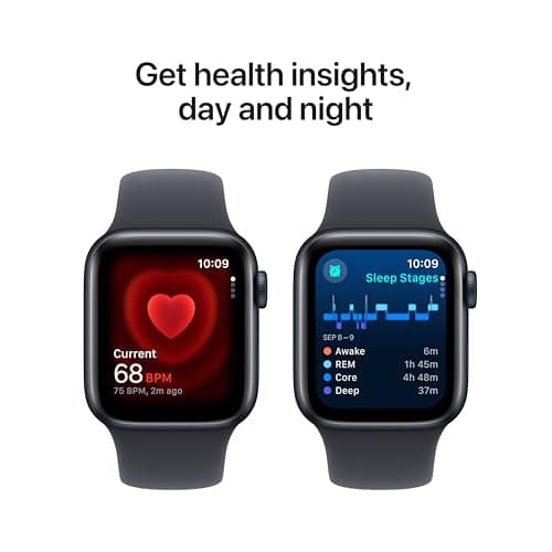 Apple Watch SE (2nd Gen) [GPS 40mm] Smartwatch with Midnight Aluminum Case with Midnight Sport Band S/M. Fitness and Sleep Trackers, Crash Detection, Heart Rate Monitor, Retina Display - Image 5