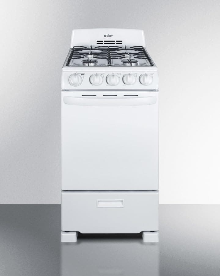 Summit 20” Inch Wide Gas Range, 4 Sealed Burners, 2.3 cu.ft. Oven (ADA Compliant) - RG200WS (White) - Image 3