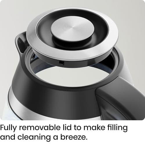 Chefman Electric Kettle, 1.8L 1500W, Hot Water Boiler, Removable Lid for Easy Cleaning, Auto Shut Off, Boil-Dry Protection, Stainless Steel Filter, BPA Free, Borosilicate Glass Electric Tea Kettle - Image 6