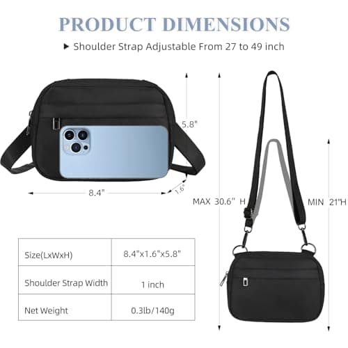 MAXTOP Small Crossbody Bags for Women Men Cellphone Belt Bag Purse Fanny Pack with Adjustable Strap Black Sling Bag for Traveling Casual Festival Gifts - Image 5
