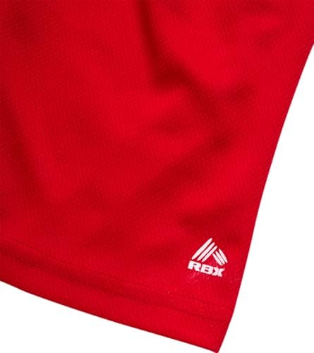 RBX Boys' Active Shorts - 5 Pack Sports Performance Mesh Gym Shorts with Elastic Waistband and Heat Seal Logo (Sizes: 8-16), Size 14/16, Griffin Red Grey Black - Image 5