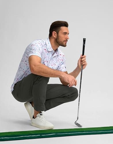 Obla Mens Golf Polo Shirts Short Sleeve Dry Fit Performance Moisture Wicking Casual Print Collared Golf Shirts for Men(White Colored Dots_XL) - Image 6