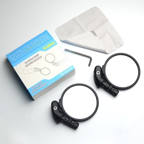 BriskMore Black Convex Rearview Mirrors, 2PCS Adjustable Handlebar Bicycle Mirrors for Road, Mountain, Scooter Bikes - Image 7