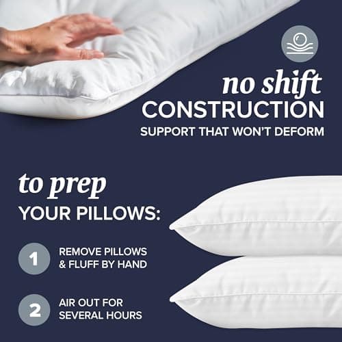Beckham Hotel Collection Bed Pillows Standard/Queen Size Set of 2 - Original Down Alternative Pillow for Sleeping - Bedding for Back, Stomach or Side Sleepers - Image 3