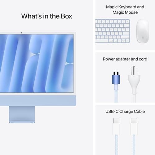 Apple 2024 iMac All-in-One Desktop Computer with M4 chip with 8-core CPU and 8-core GPU: Built for Apple Intelligence, 24-inch Retina Display, 16GB Unified Memory, 256GB SSD Storage; Blue - Image 6