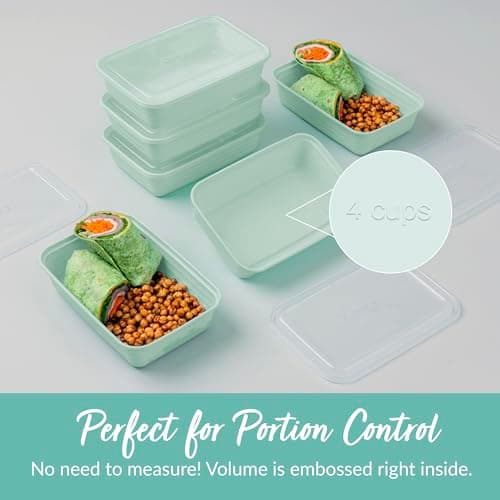 Bentgo Prep - 20-Piece 1-Compartment Reusable Meal Prep Containers with Lids, PFAS & BPA Free Materials, Durable, Microwave, Freezer, & Dishwasher Safe To Go Food Storage (Mint) - Image 6