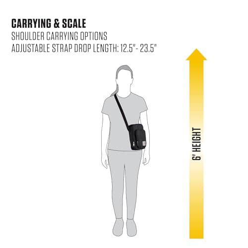 Carhartt Classic 2L Crossbody Zip Bag Black | Durable, Adjustable Crossbody Bag with Zipper Closure for Men and Women - Image 8