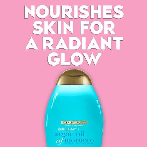 OGX Radiant Glow + Argan Oil of Morocco Extra Hydrating Body Wash for Dry Skin, Moisturizing Gel Cleanser for Silky Soft Skin, Body Wash for Women, Sulfate-Free Surfactants, 19.5 fl oz - Image 3