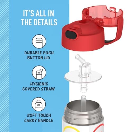 THERMOS FUNTAINER Water Bottle with Straw - 12 Ounce - Kids Stainless Steel Vacuum Insulated Water Bottle with Lid, Pokémon - Image 8