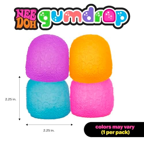 Schylling NeeDoh Gumdrop - Textured Sensory Toy with Super Solid Squish - 2.5" Tall - Colors May Vary (Pack of 1) - Image 6