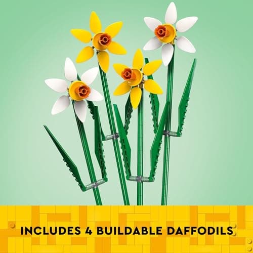 LEGO Daffodils - Building Toy for Kids, Girls and Boys, Ages 8+ - Birthday Gift for Kids - Artificial Daffodil for Bedroom Decor and Display - 40747 - Image 3