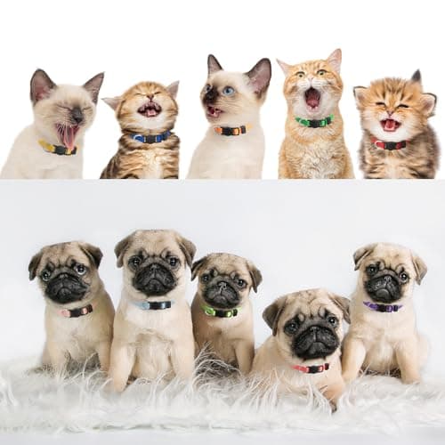 LAFAYI 18 Pcs Breakaway Pet Collars,Safety Buckle for Puppy Collars and Kitten Collar,Nylon,Mixed Colors,Adjustable,Ideal for Girl Boy Pet Supplies,Stuff,Accessories(M) - Image 2