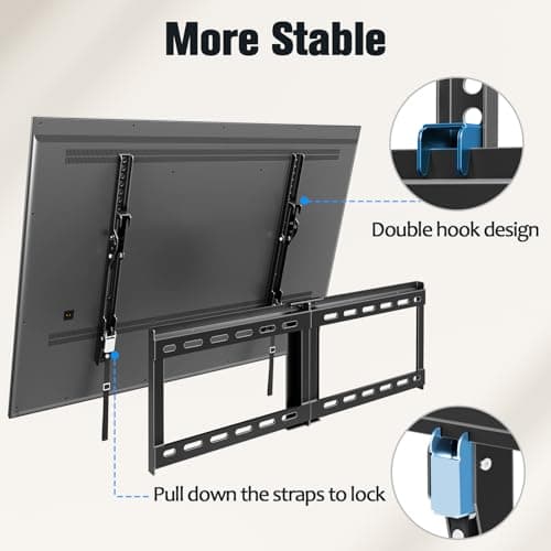Mounting Dream UL Listed TV Mount for Most 37-75 Inch TV, Universal Tilt TV Wall Mount Fit 16", 18", 24" Stud with Loading Capacity 132lbs, Max Vesa 600 x 400mm, Low Profile Flat Wall Mount Bracket - Image 5