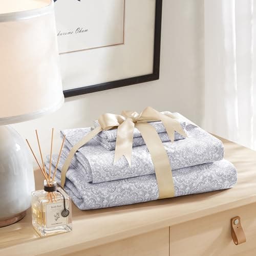 Comfort Spaces 100% Cotton Sheets King, Breathable, Naturally Cool Cotton Sheets, Soft Cotton Bed Sheets with 14" Elastic Pocket Fits up to 16" Mattress, All Seasons Sheet Set, Adelia Gray 4 Piece - Image 10