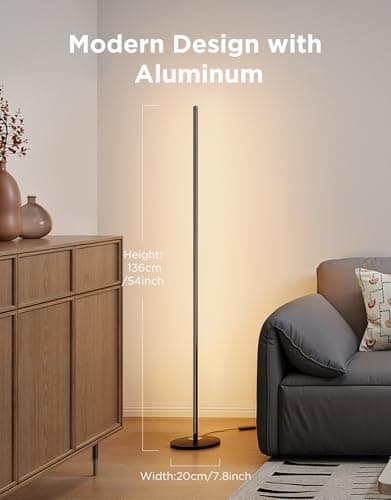Govee RGBIC Floor Lamp Basic, LED Corner Lamp Works with Alexa, 1000 Lumen Smart Modern Floor Lamp with Music Sync and 16 Million DIY Colors, Color Changing Standing Lamp for Bedroom Living Room Black - Image 7