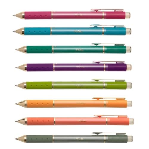 TUL® GL Series Retractable Gel Pens, Medium Point, 0.8 mm, Assorted Barrel Colors, Assorted Deep Metallic Inks, Pack Of 8 Pens - Image 2