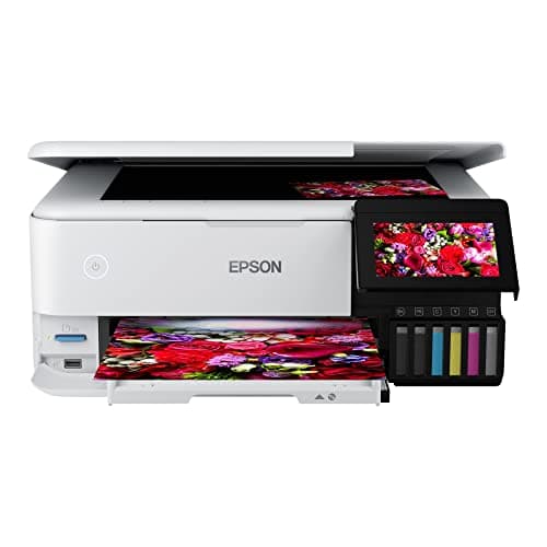 Epson EcoTank Photo ET-8500 Wireless Color All-in-One Supertank Printer with Scanner, Copier, Ethernet and 4.3-inch Color Touchscreen, White, Large - Image 6