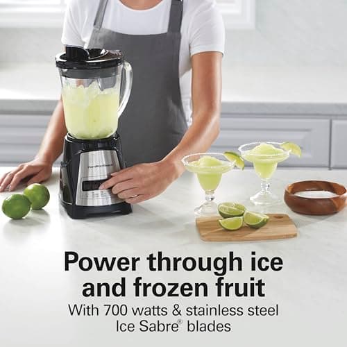 Hamilton Beach Power Elite Wave Action Blender For Smoothies, 40 Oz Glass Jar, 12 Functions Including Puree, Crush Ice, 700 Watts - Black (58148A) - Image 2
