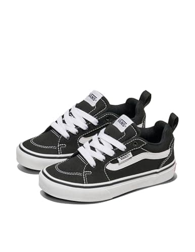 Vans Youth Filmore Shoe | Low-Top Fashion Sneakers for Boys & Girls, School & Everyday Wear, Canvas Black/White, 13.5 - Image 2