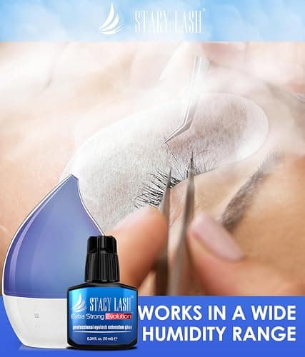 Extra Strong Evolution Eyelash Extension Glue Stacy Lash (0.34 fl.oz/10 ml)/1-2 Sec Dry/Retention – 8 Weeks/Professional Supplies/Black Adhesive - Image 7
