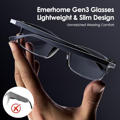 Emerhome Gen3 Smart Translation Glasses – Bluetooth Glasses with Dual Temples (Bluetooth+Standard), Real-Time AI Interpreter, Touch Control, Voice Assistant – Lightweight for Travel, Work, Business - Image 3