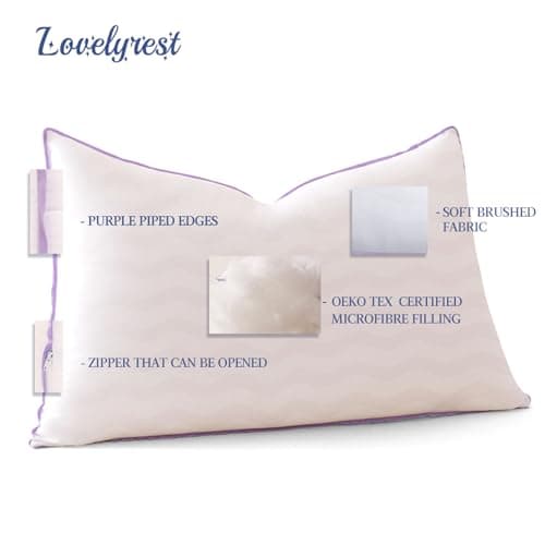 LOVELYREST Pillows Queen Size Set of 2,Luxury Hotel Quality Cooling Pillows with Zipper,Super Soft Down Alternative Fill for Side Back and Stomach Sleepers - Image 3