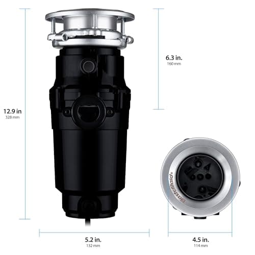 Waste Maid 10-US-WM-058-3B Garbage Disposal Anti-Jam Stainless Steel Food Waste Grinding System, 1/2 HP Economy, Black - Image 3