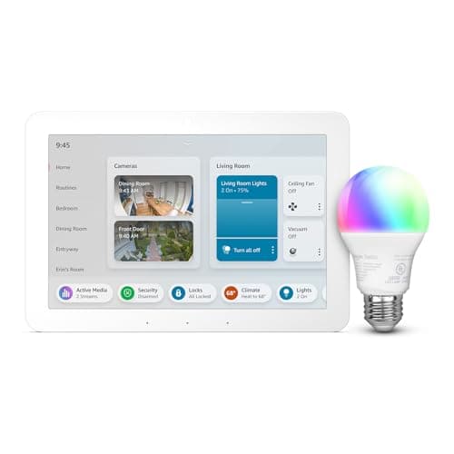 Echo Hub with Amazon Basics Smart Color Bulb