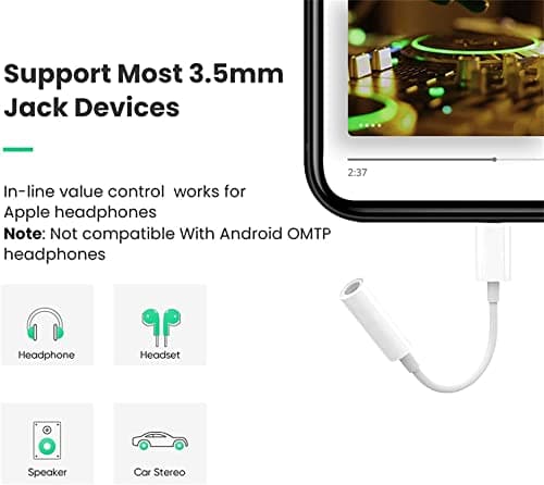 Seulliya [Apple MFi Certified 2 Pack Lightning to 3.5 mm Headphone Jack Adapter, iPhone Aux Adapter Converter Dongle Audio Cable Compatible with iPhone 14 13 12 11 X XS 8 7 - Image 2