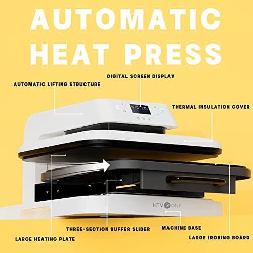 HTVRONT Auto Heat Press Machine for T Shirts - 15x15 Smart T Shirt Press Machine with Auto Release - Professional Heat Press for Sublimation, Vinyl, Heat Transfer Projects - Image 2