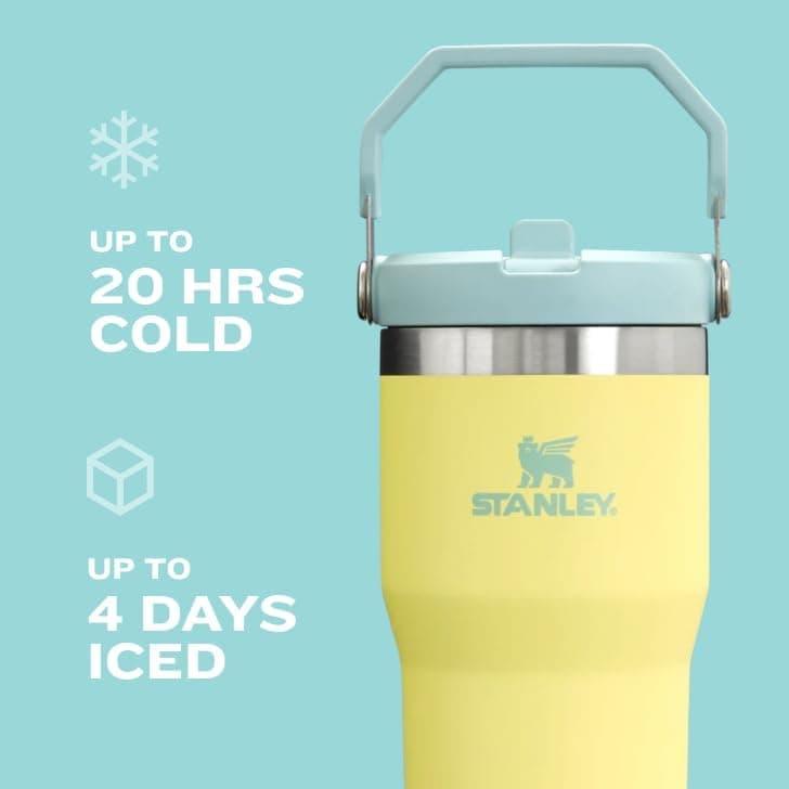 Stanley IceFlow Stainless Steel Tumbler with Straw - Vacuum Insulated Water Bottle for Home, Office or Car Reusable Cup with Straw Leak Resistant Flip Cold for 12 Hrs or Iced for 2 Days (Rose Quartz) - Image 5
