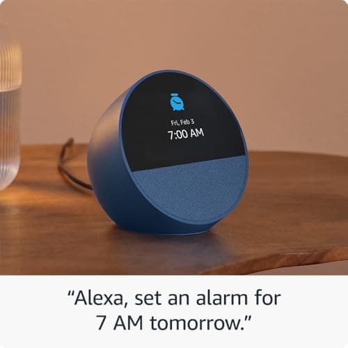 Amazon Echo Spot (newest model), Great for nightstands, offices and kitchens, Smart alarm clock with Alexa, Black - Image 4