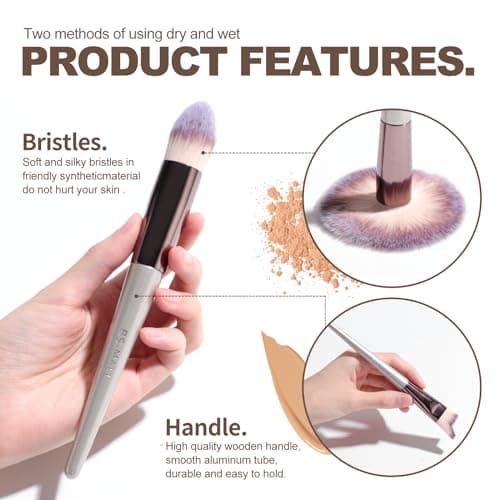 BS-MALL Makeup Brush Set 18 Pcs Premium Synthetic Foundation Powder Concealers Eye shadows Blush Makeup Brushes with black case - Image 5