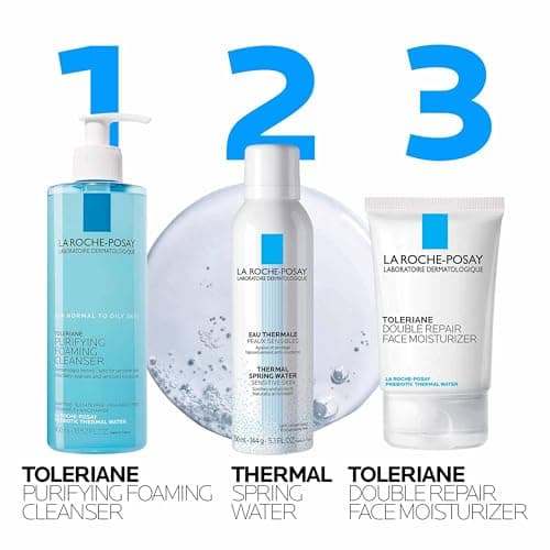 La Roche-Posay Toleriane Purifying Foaming Facial Cleanser, Niacinamide + Ceramides + Prebiotic Thermal Water, Oil Free Face Wash For Oily Skin, Pore Cleanser Safe For Sensitive Skin, Soap Free - Image 8