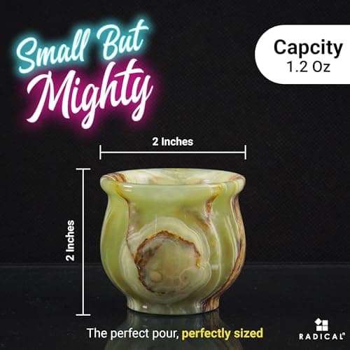 Radicaln Marble Shot Glasses 2" inches Green Onyx handmade Drinking Glasses Set of 2 For Bar accessories, Ideal Vodka, Whiskey and Taquila Glass For Home Bar - Image 6