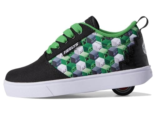 Heelys Minecraft Pro 20 (Little Big Kid/Adult) Wheeled Heel Shoe, Black/Green/White, 8 US Unisex - Image 4
