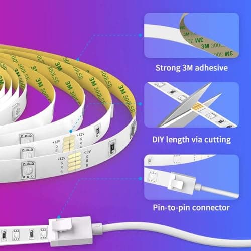 Govee RGBIC LED Strip Lights, Smart LED Lights for Bedroom, Bluetooth LED Lights APP Control, DIY Multiple Colors on One Line, Color Changing LED Strip Lighting Music Sync, Home Decor, 16.4ft - Image 5