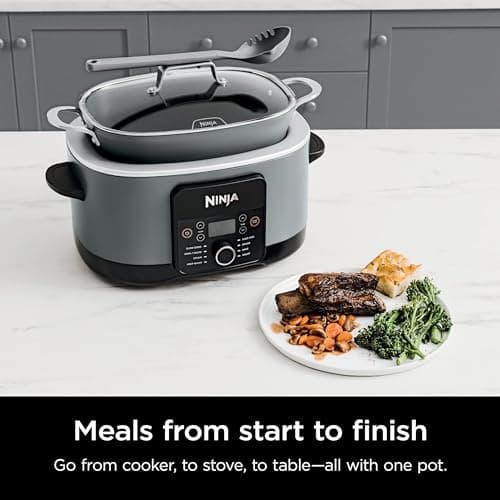 Ninja MC1001 Foodi PossibleCooker PRO 8.5 Quart Multi-Cooker, with 8-in-1 Slow Cooker, Dutch Oven, Steamer, Glass Lid Integrated Spoon, Nonstick, Oven Safe Pot to 500°F, Sea Salt Gray - Image 4