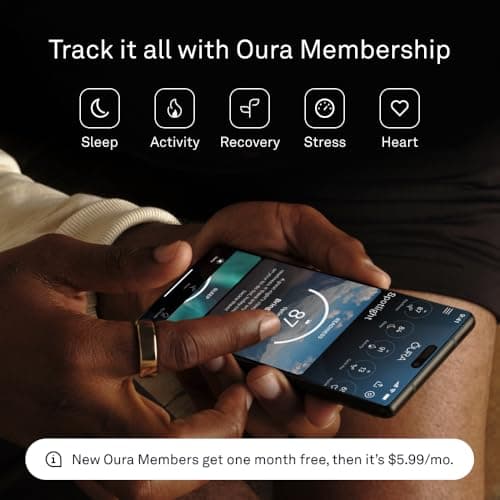 Oura Ring Gen3 Heritage - Black - Size 10 - Smart Ring - Size First with Oura Ring Gen3 Sizing Kit - Sleep Tracking Wearable - Heart Rate - Fitness Tracker - 5-7 Days Battery Life - Image 4