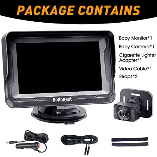DoHonest Baby Car Camera HD 1080P - Rear-Facing Car Baby Monitor with Night Vision, Adjustable View Angle, Easy Setup, Anti-Glare Display, Safety for Kids & Infants - Image 8