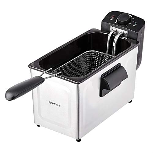 Amazon Basics 3.2-Qt (3.0L) Deep Fryer with 12-Cup Oil Capacity, Adjustable Temperature, Easy Draining Basket, Stainless Steel Exterior, Viewing Window, 1500W, Black & Silver - Image 2